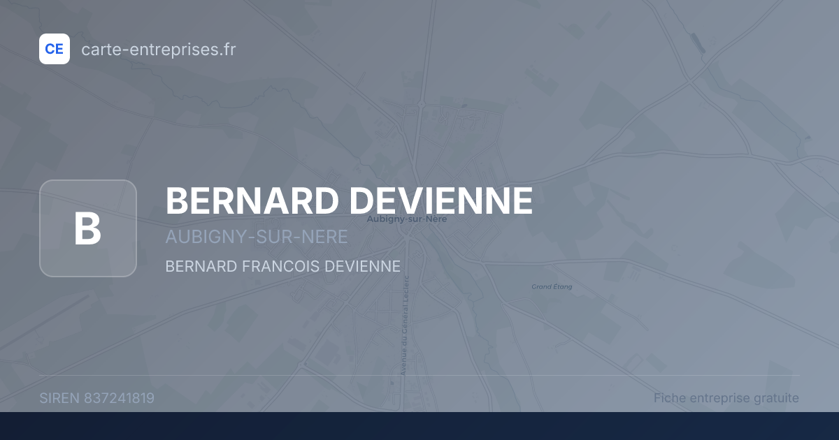 BERNARD DEVIENNE — 837241819 — fiche entreprise