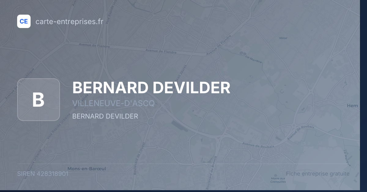 BERNARD DEVILDER — 428318901 — fiche entreprise