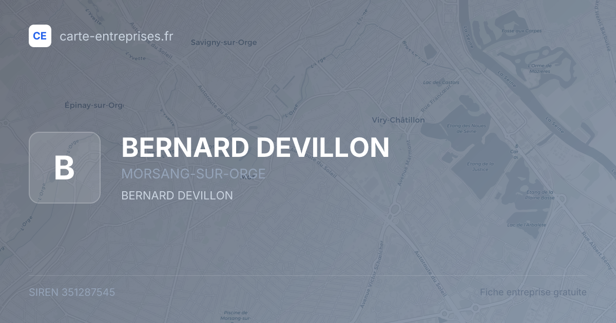 BERNARD DEVILLON — 351287545 — fiche entreprise