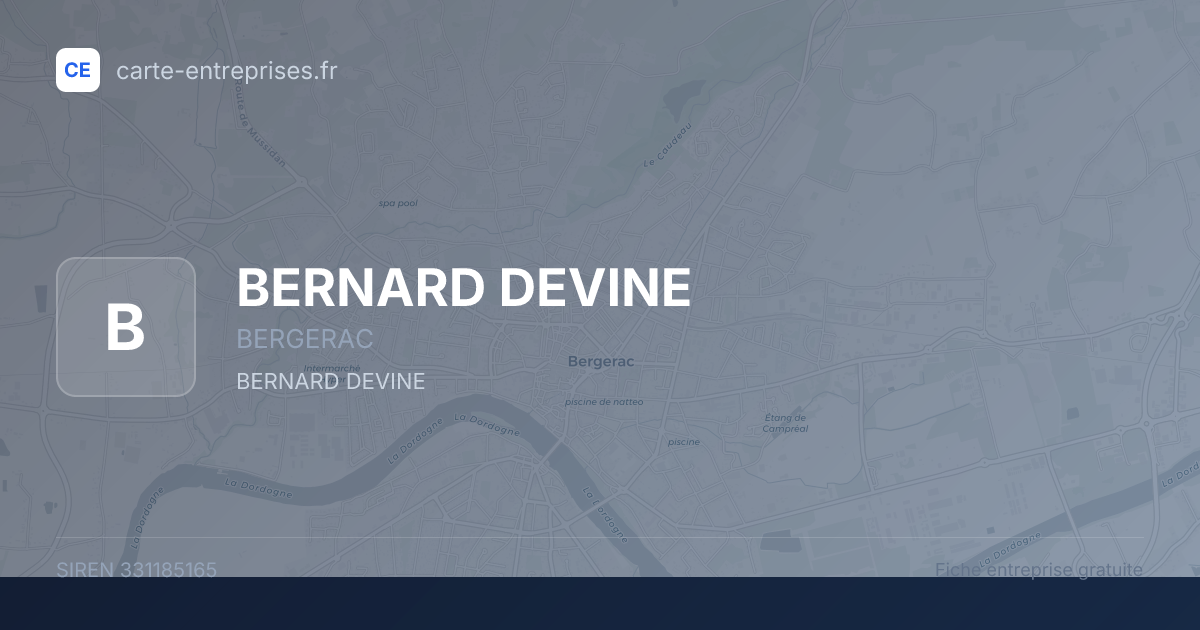 BERNARD DEVINE — 331185165 — fiche entreprise