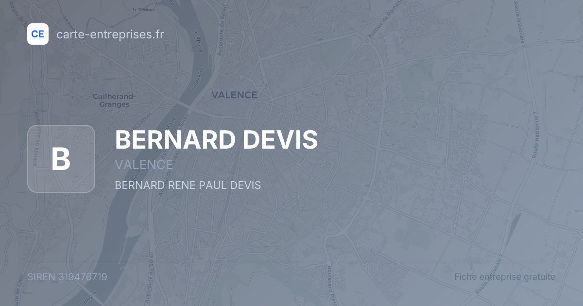 BERNARD DEVIS — 319476719 — fiche entreprise