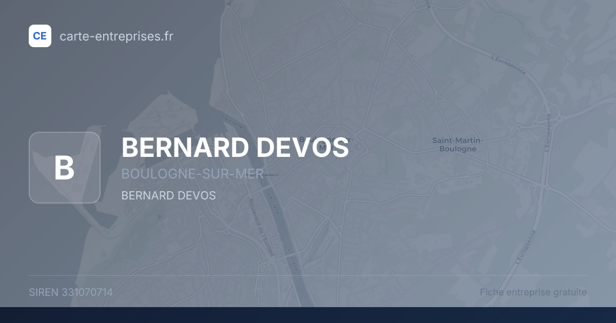 BERNARD DEVOS — 331070714 — fiche entreprise