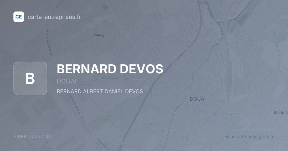BERNARD DEVOS — 343321451 — fiche entreprise