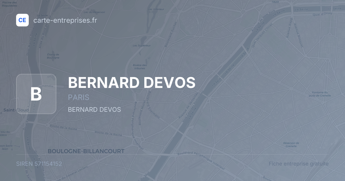 BERNARD DEVOS — 571154152 — fiche entreprise