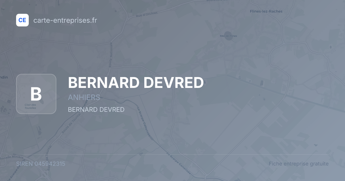 BERNARD DEVRED — 045942315 — fiche entreprise