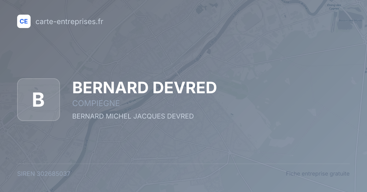 BERNARD DEVRED — 302685037 — fiche entreprise