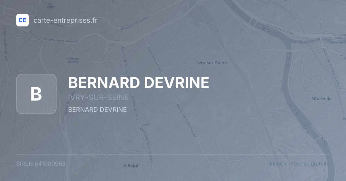 BERNARD DEVRINE — 641000963 — fiche entreprise