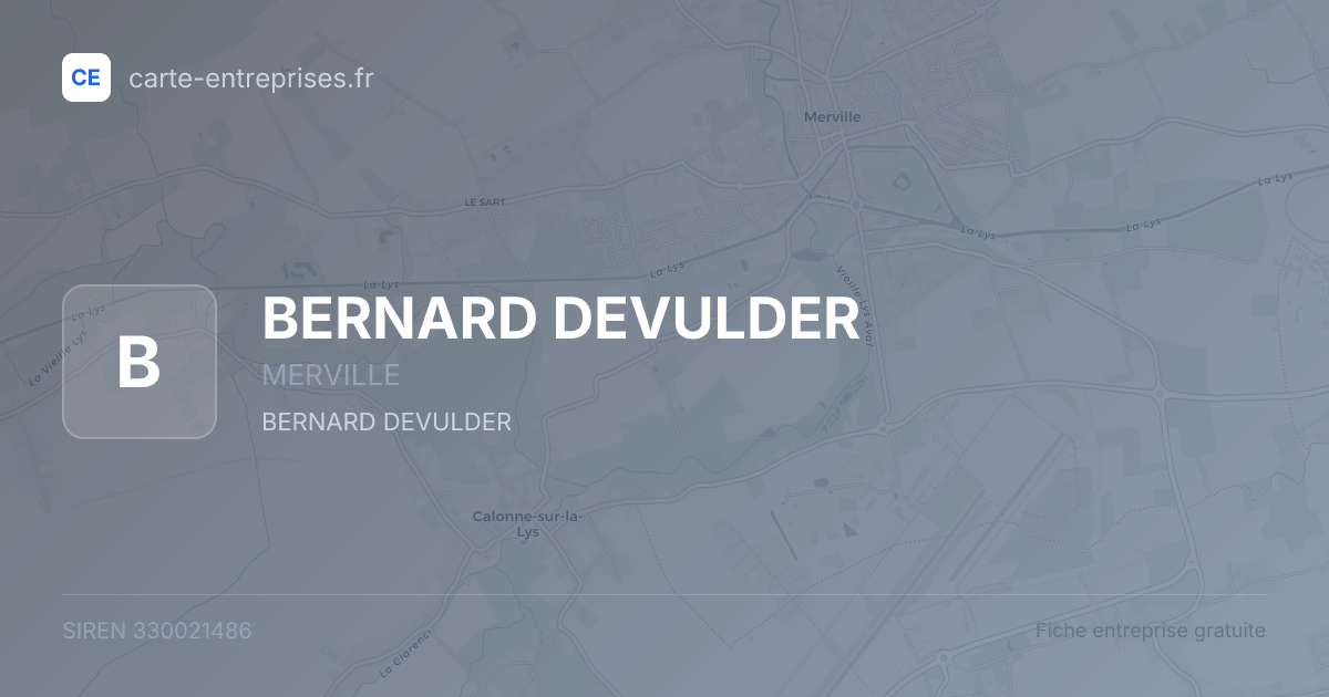 BERNARD DEVULDER — 330021486 — fiche entreprise