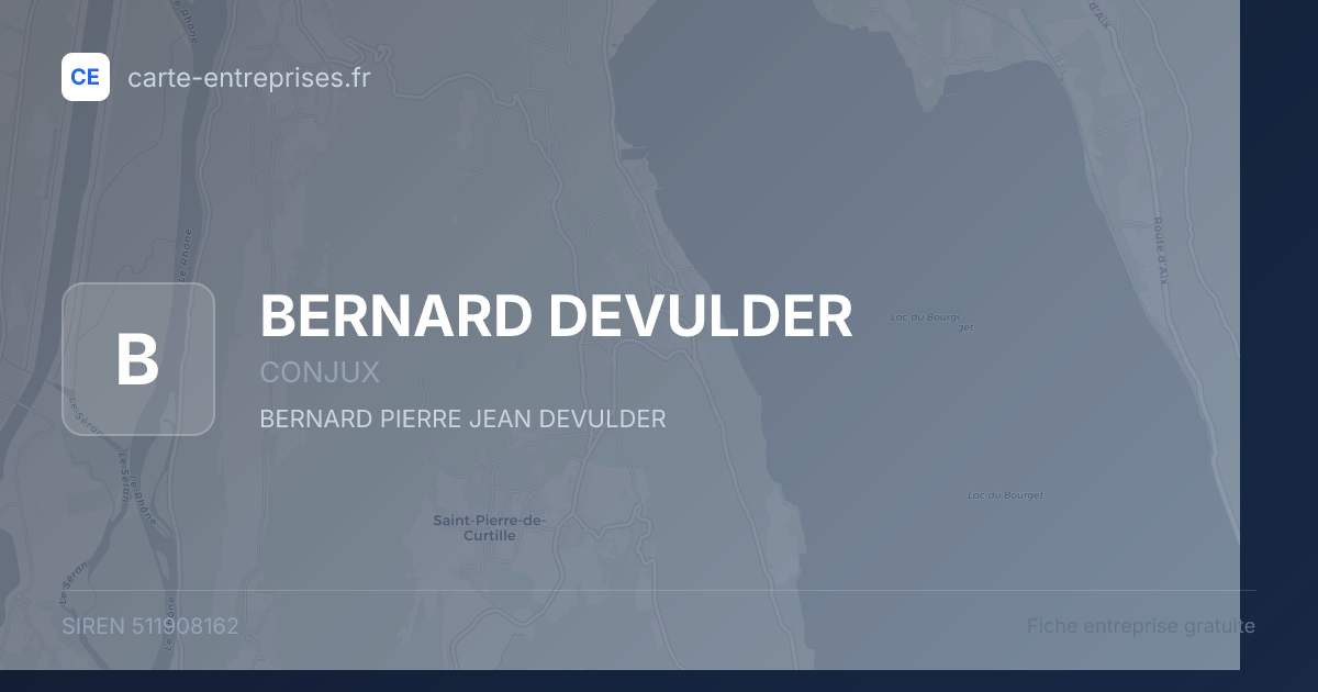BERNARD DEVULDER — 511908162 — fiche entreprise