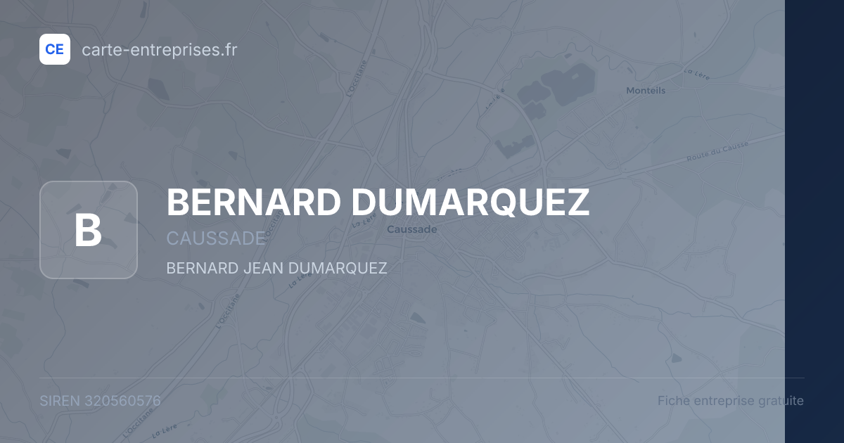 BERNARD DUMARQUEZ — 320560576 — fiche entreprise