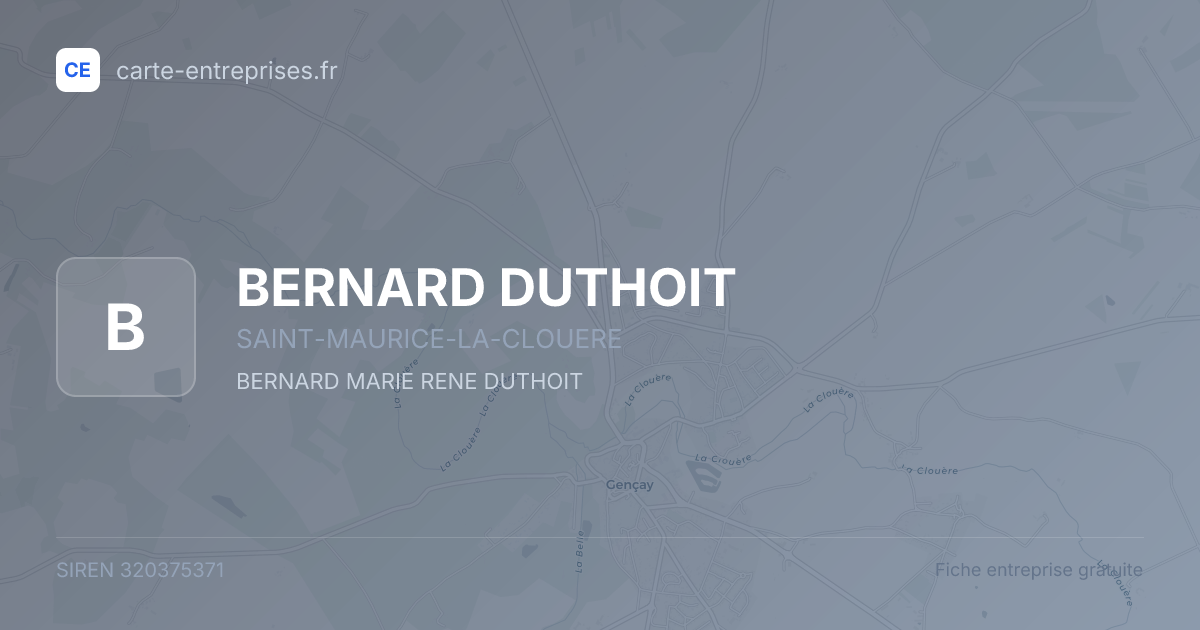 BERNARD DUTHOIT — 320375371 — fiche entreprise