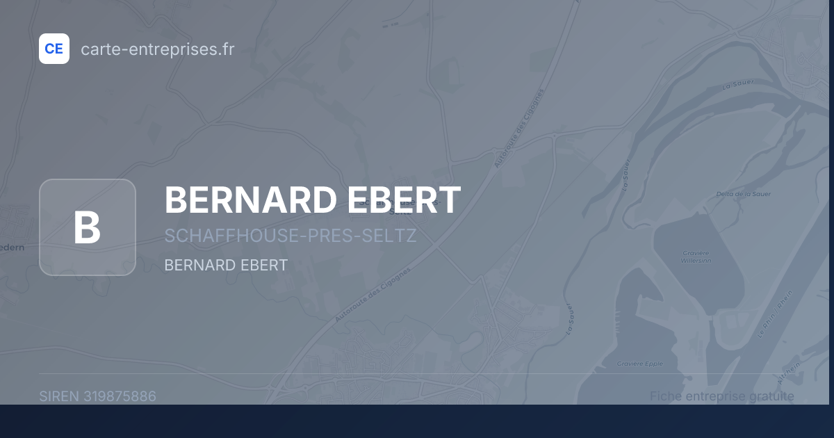 BERNARD EBERT — 319875886 — fiche entreprise
