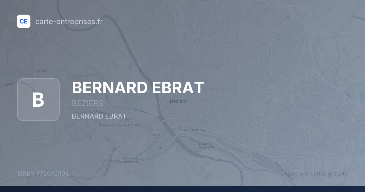 BERNARD EBRAT — 775975998 — fiche entreprise