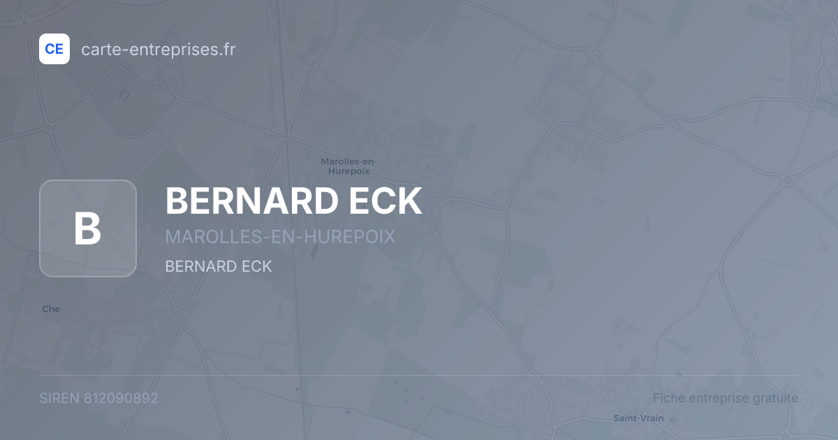 BERNARD ECK — 812090892 — fiche entreprise
