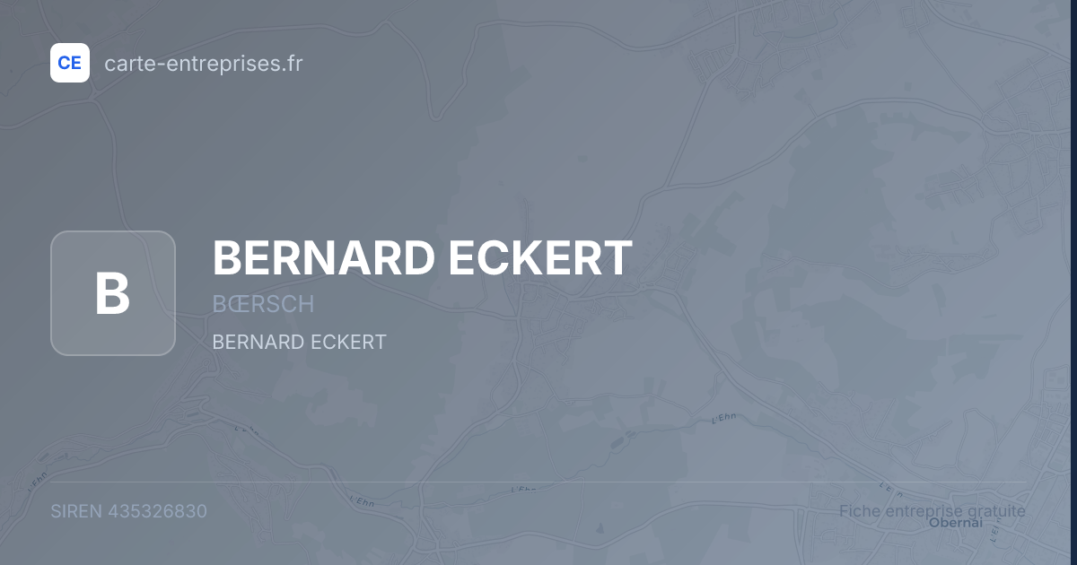 BERNARD ECKERT — 435326830 — fiche entreprise