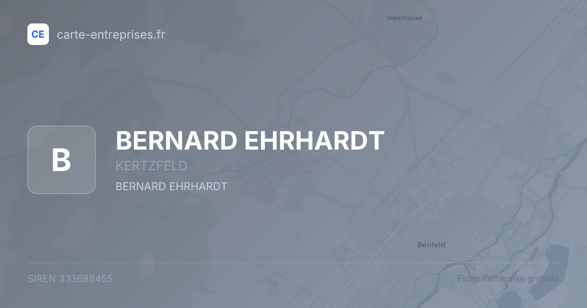 BERNARD EHRHARDT — 333688455 — fiche entreprise