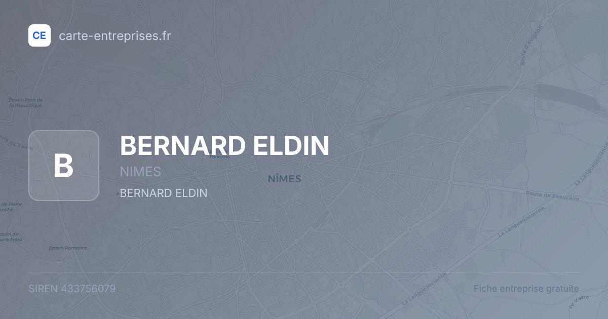 BERNARD ELDIN — 433756079 — fiche entreprise