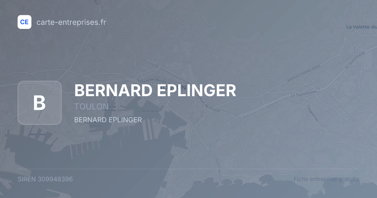 BERNARD EPLINGER — 309948396 — fiche entreprise