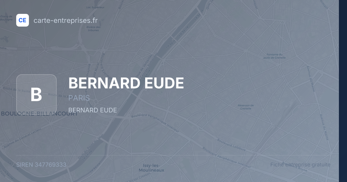 BERNARD EUDE — 347769333 — fiche entreprise