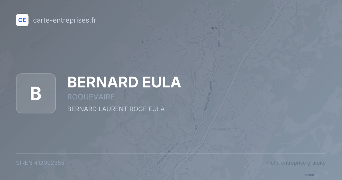 BERNARD EULA — 412092355 — fiche entreprise
