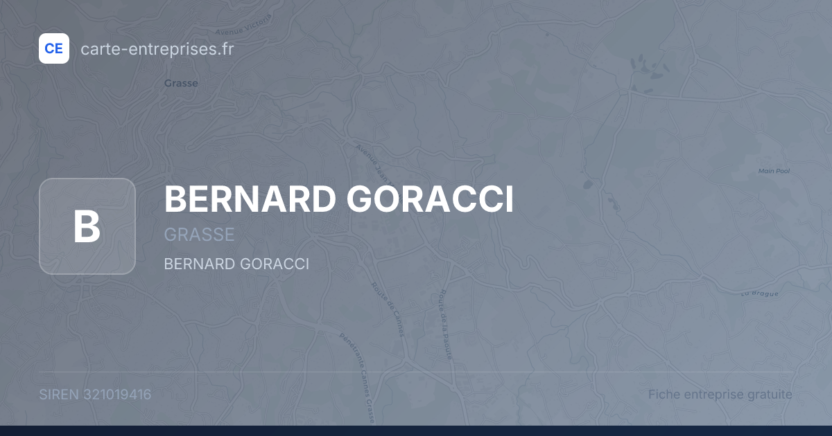 BERNARD GORACCI — 321019416 — fiche entreprise