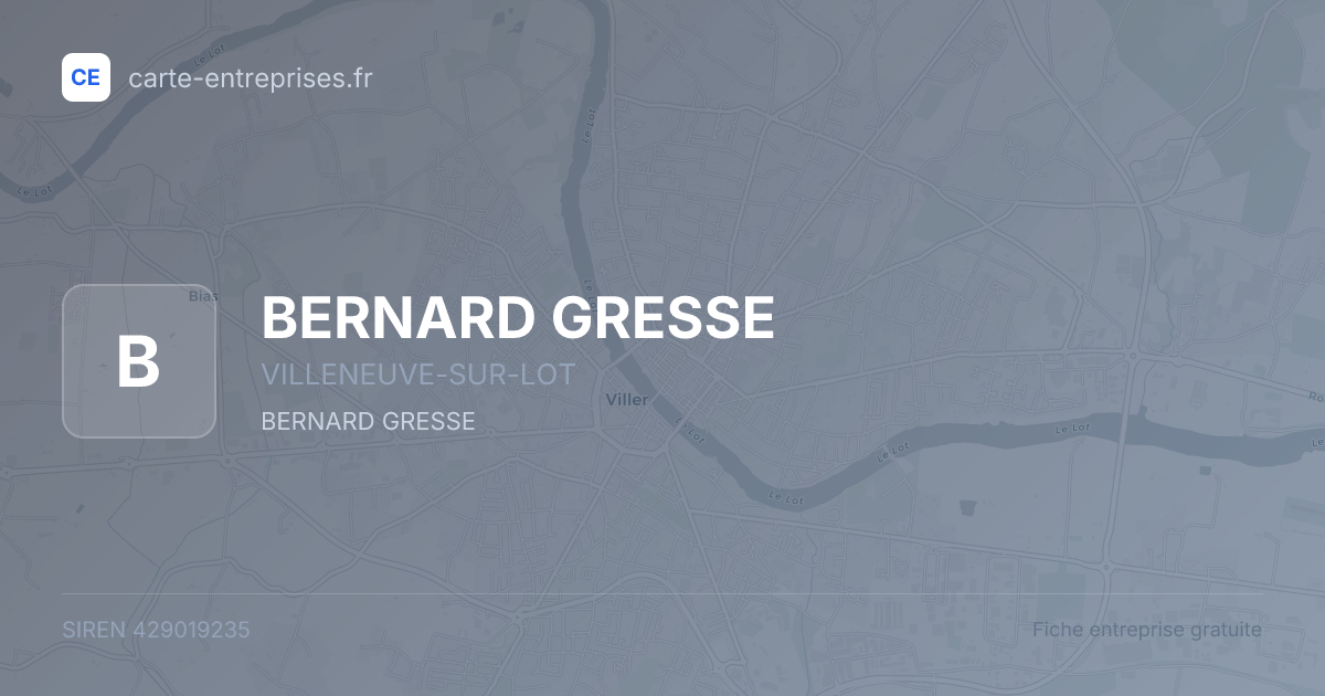 BERNARD GRESSE — 429019235 — fiche entreprise