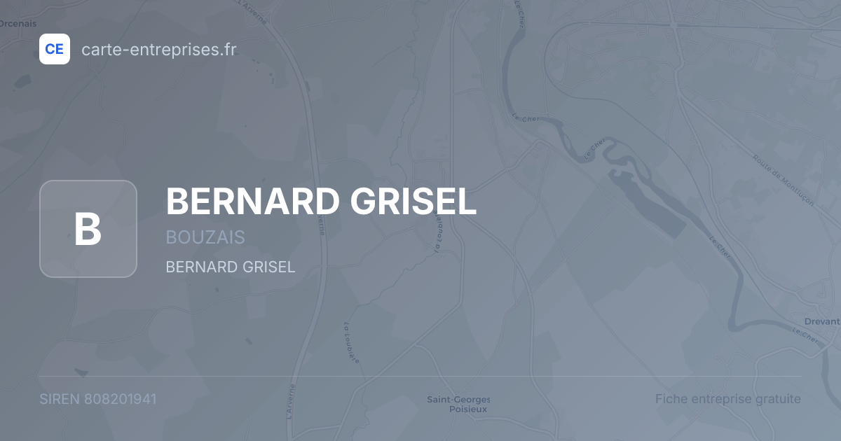 BERNARD GRISEL — 808201941 — fiche entreprise
