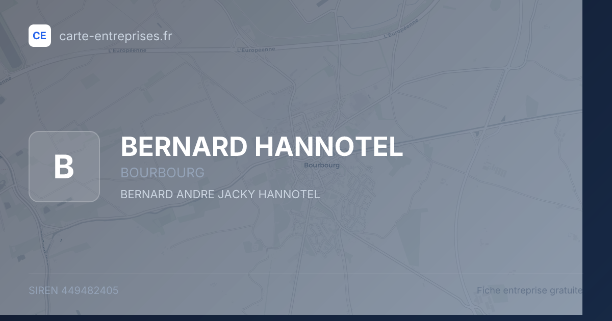 BERNARD HANNOTEL — 449482405 — fiche entreprise