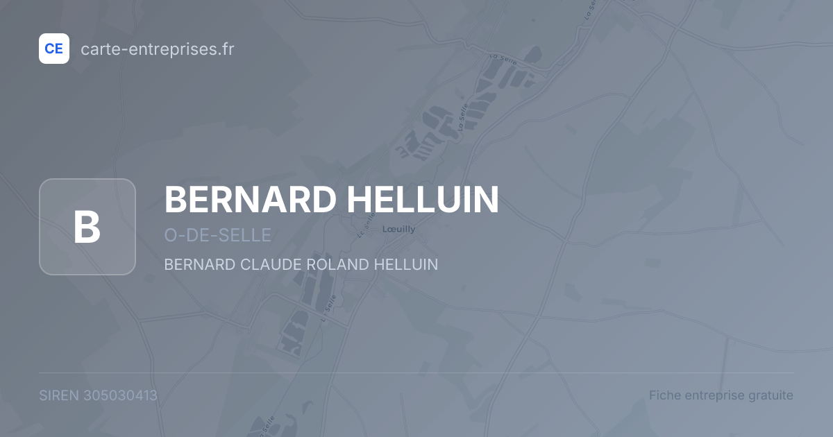 BERNARD HELLUIN — 305030413 — fiche entreprise