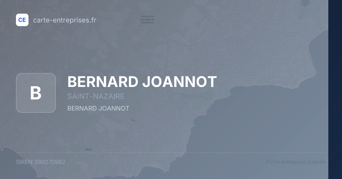 BERNARD JOANNOT — 399270982 — fiche entreprise