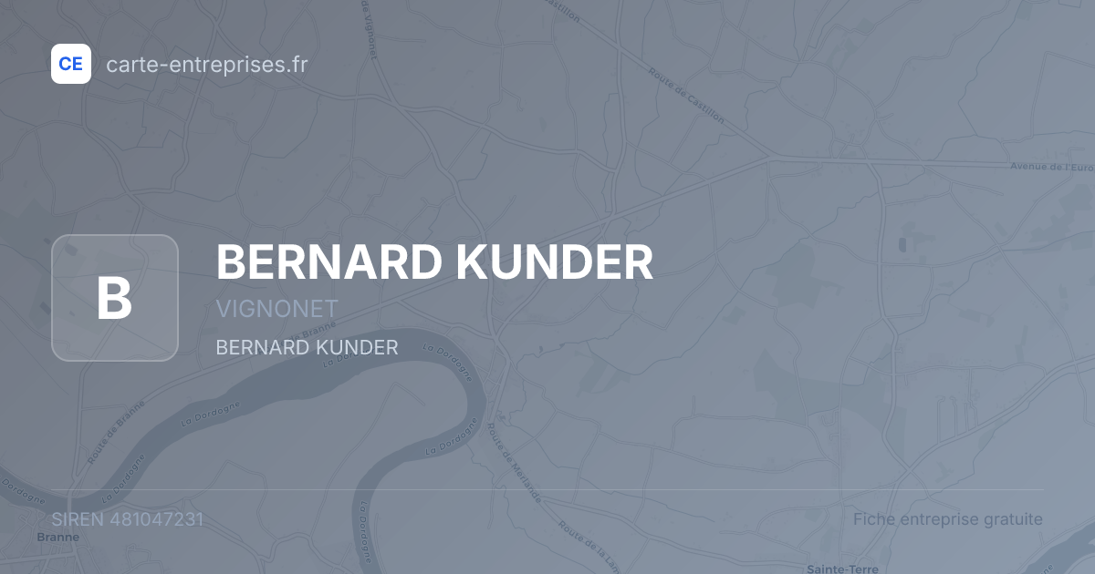 BERNARD KUNDER — 481047231 — fiche entreprise