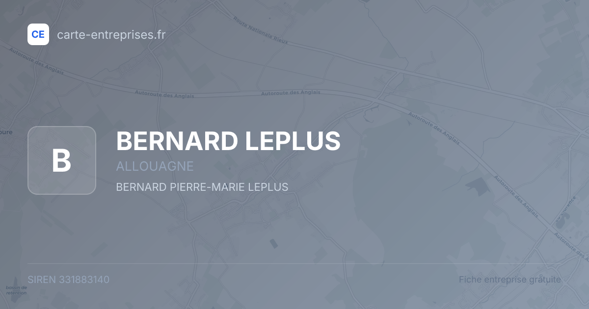 BERNARD LEPLUS — 331883140 — fiche entreprise