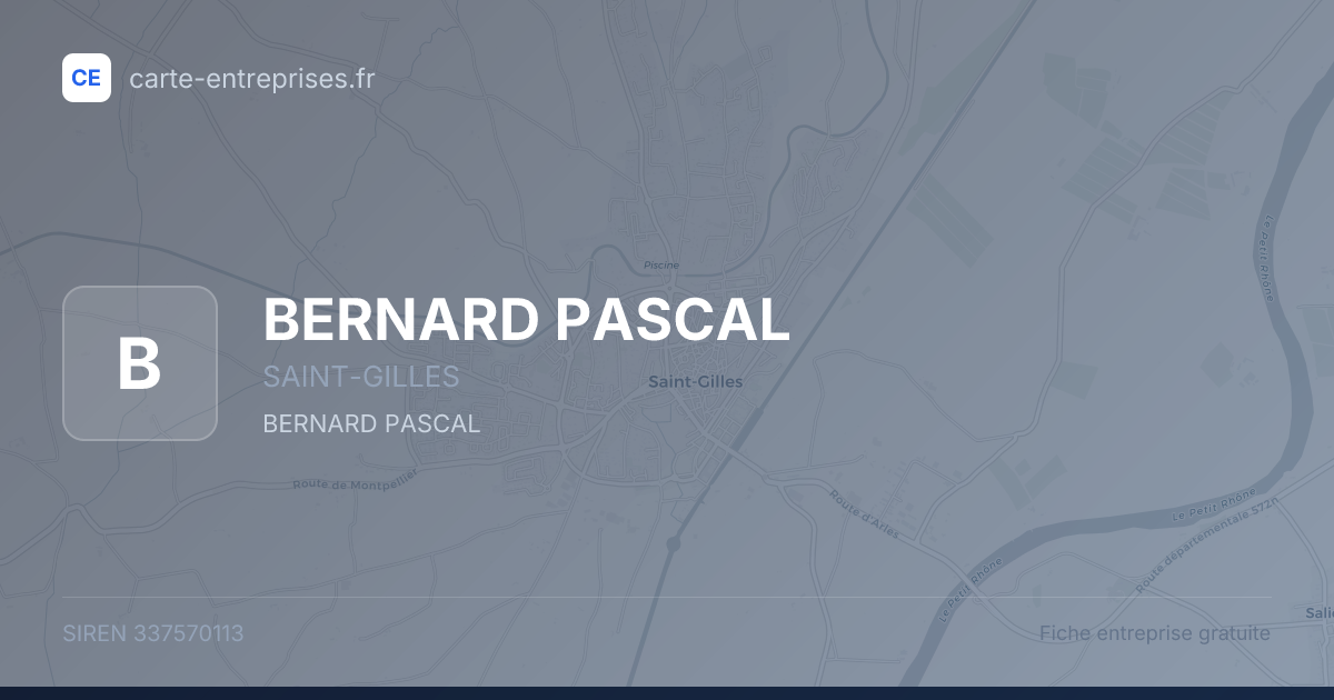 BERNARD PASCAL — 337570113 — fiche entreprise