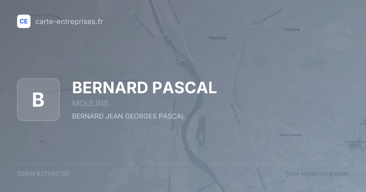 BERNARD PASCAL — 937040780 — fiche entreprise