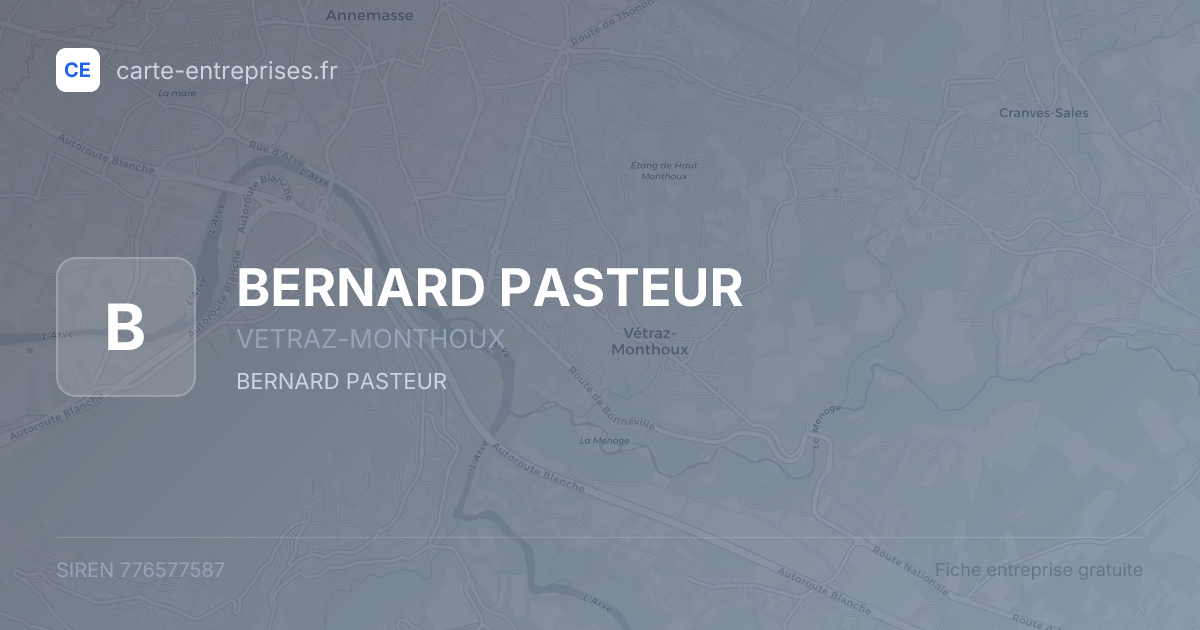 BERNARD PASTEUR — 776577587 — fiche entreprise