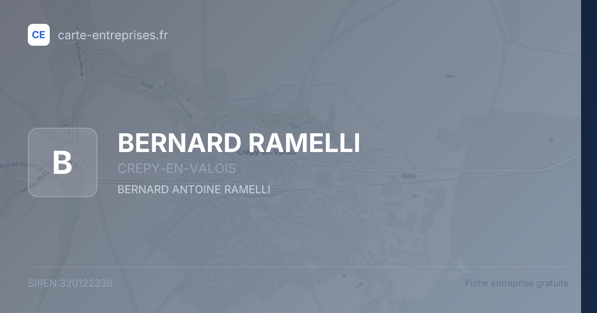 BERNARD RAMELLI — 320122336 — fiche entreprise