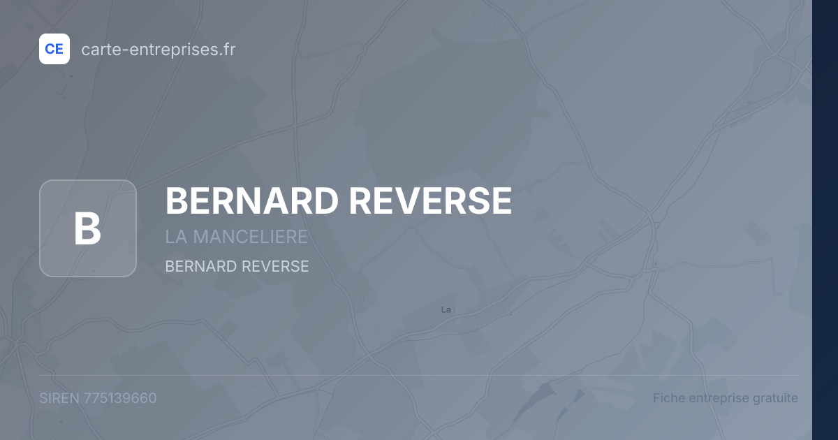BERNARD REVERSE — 775139660 — fiche entreprise