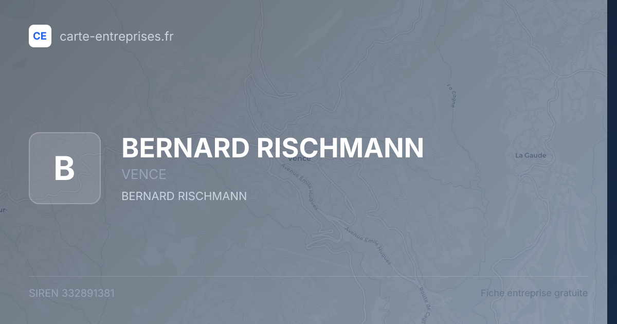 BERNARD RISCHMANN — 332891381 — fiche entreprise