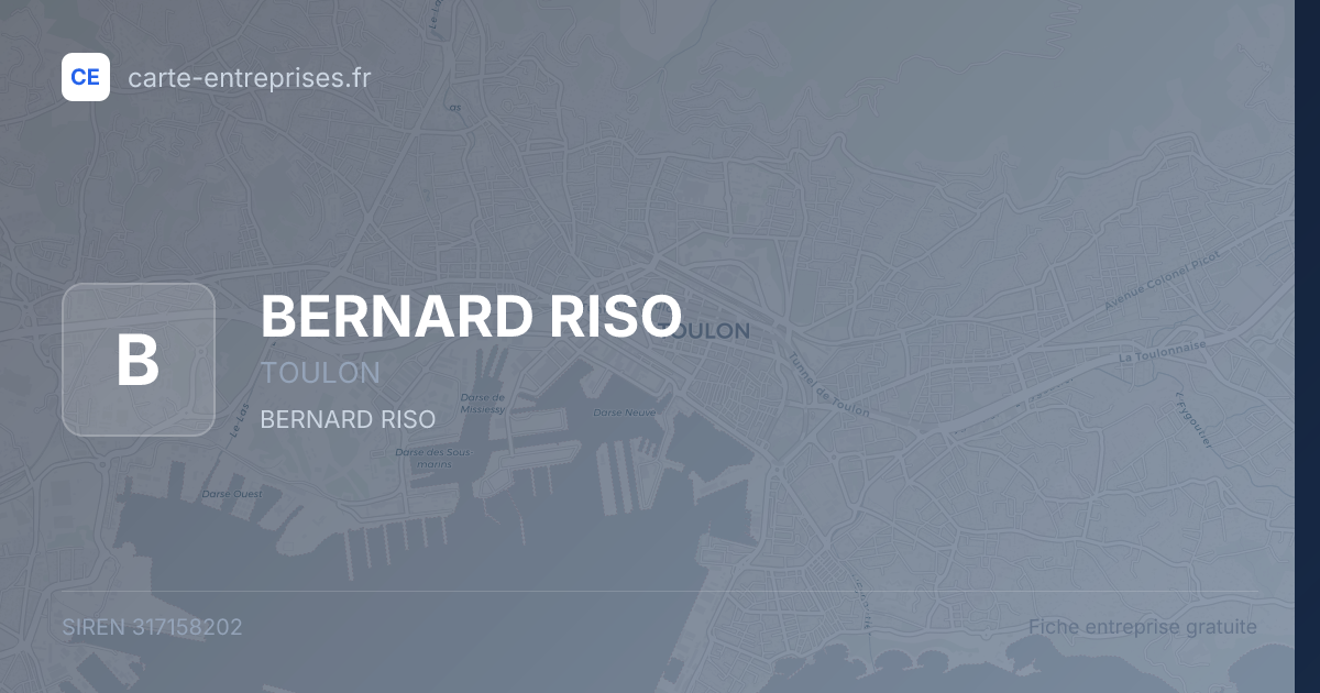 BERNARD RISO — 317158202 — fiche entreprise