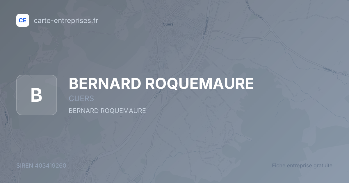 BERNARD ROQUEMAURE — 403419260 — fiche entreprise