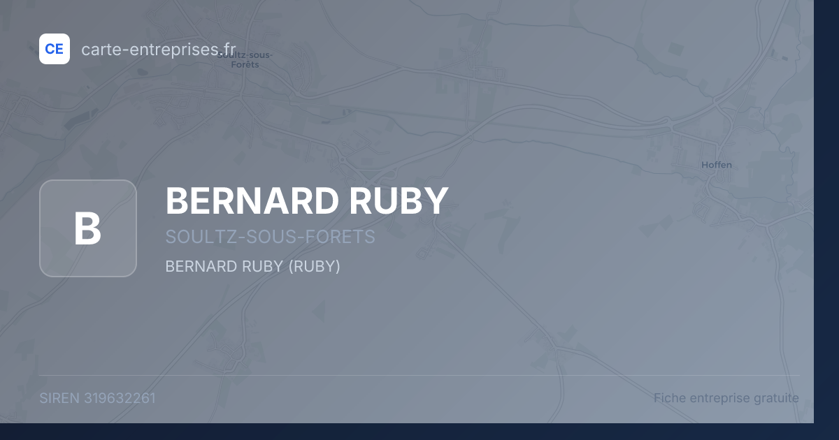BERNARD RUBY — 319632261 — fiche entreprise
