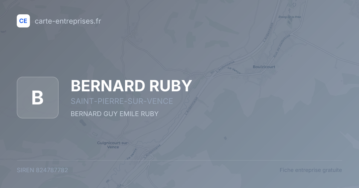 BERNARD RUBY — 824787782 — fiche entreprise