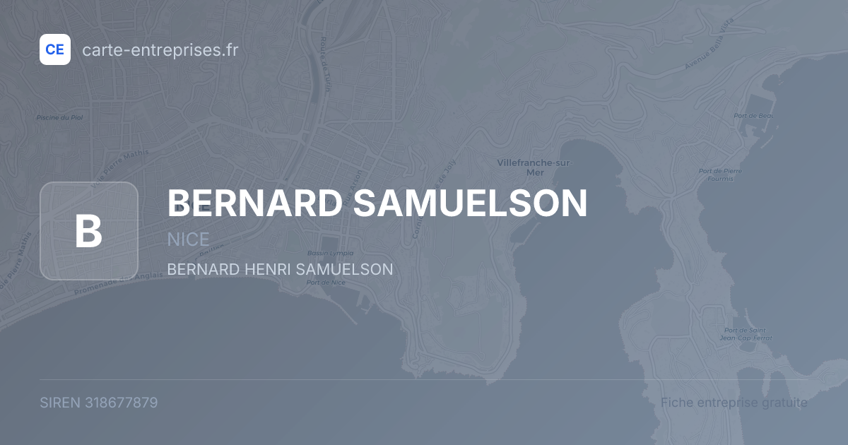 BERNARD SAMUELSON — 318677879 — fiche entreprise