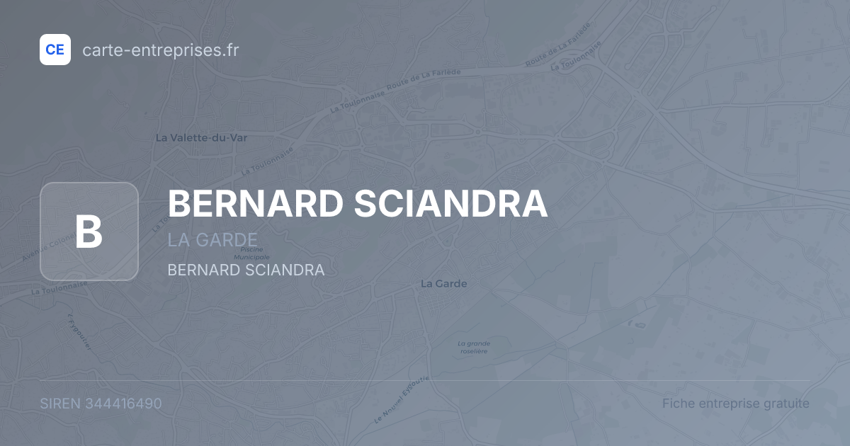 BERNARD SCIANDRA — 344416490 — fiche entreprise