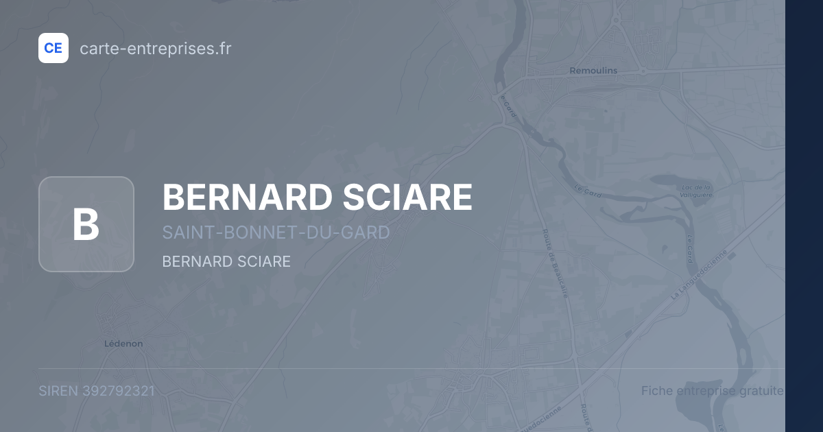 BERNARD SCIARE — 392792321 — fiche entreprise