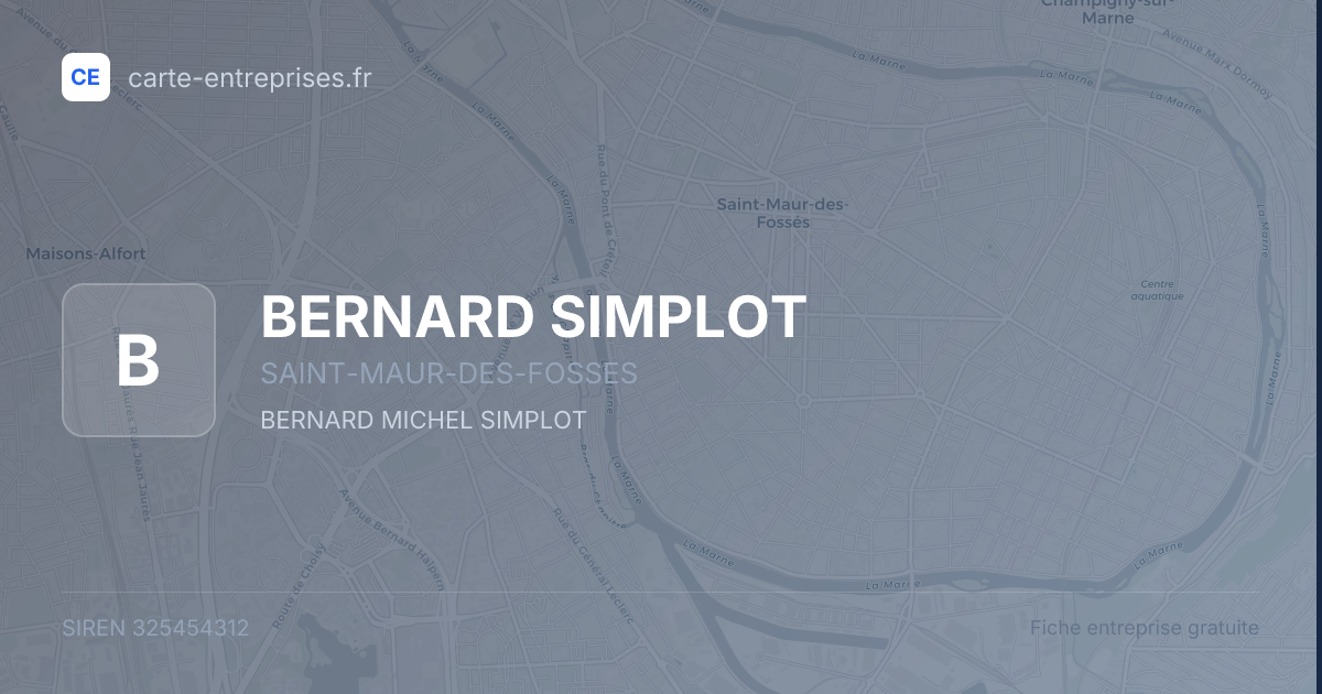 BERNARD SIMPLOT — 325454312 — fiche entreprise