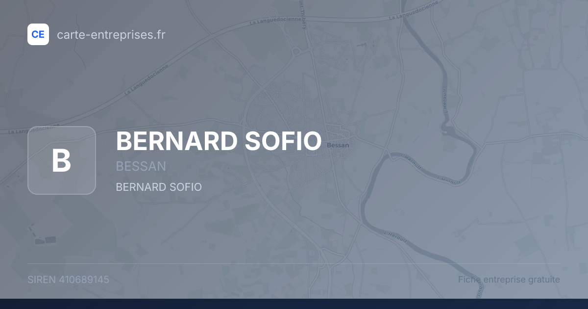 BERNARD SOFIO — 410689145 — fiche entreprise