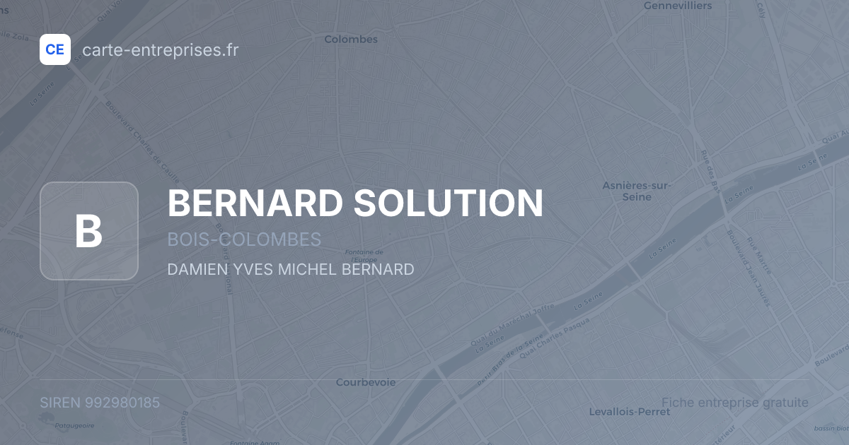 BERNARD SOLUTION — 992980185 — fiche entreprise
