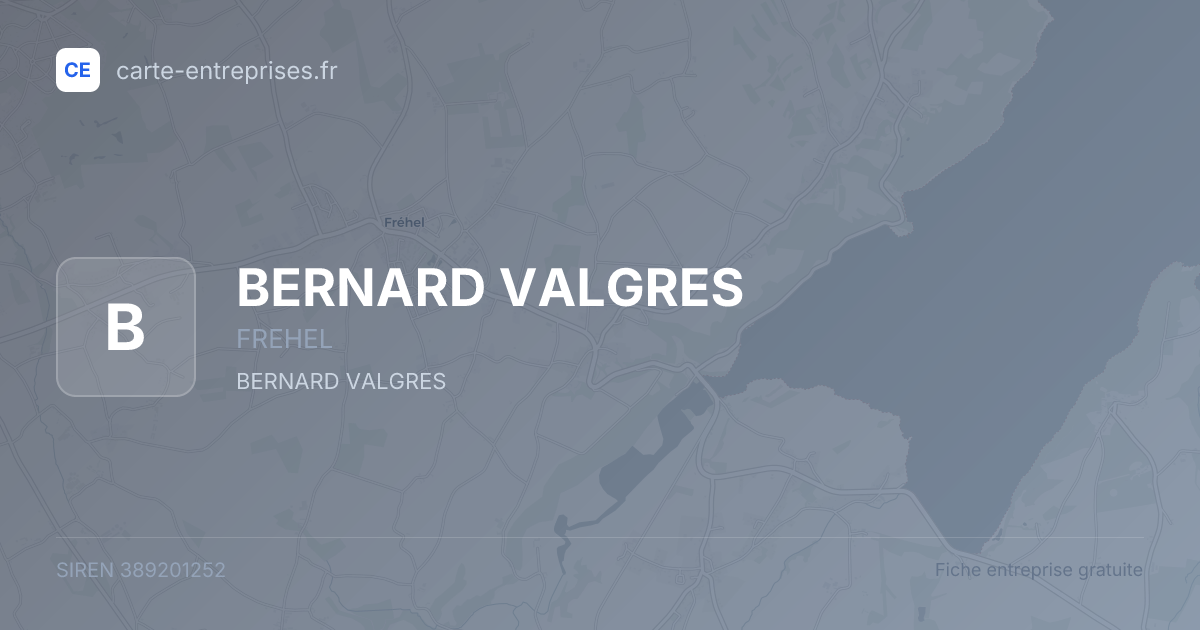 BERNARD VALGRES — 389201252 — fiche entreprise