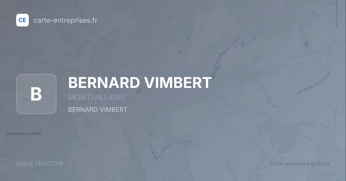 BERNARD VIMBERT — 781077219 — fiche entreprise